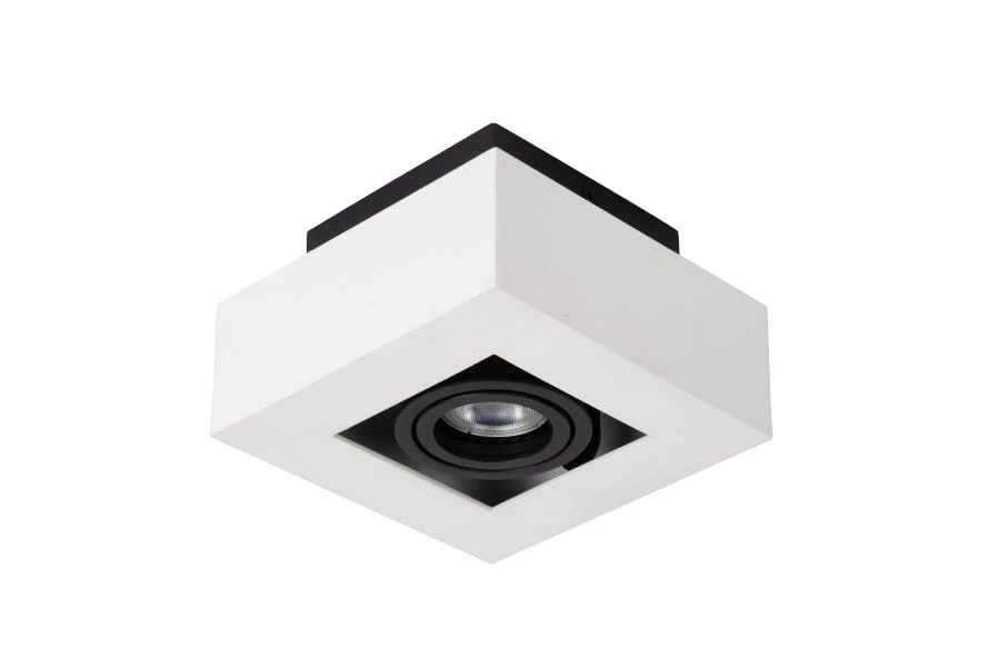 Lucide XIRAX - Plafondspot - LED Dim to warm - GU10 - 1x5W 2200K/3000K - Wit - uitgezet